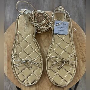Aerosoles Women's Jacky Strappy Sandals, Gold, 9.5